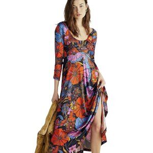 Free People First Date wild Poppy Dress bright floral
